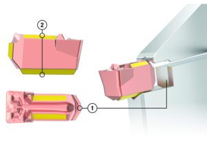 Kennametal, Grooving Universal Positive Profiling geometry, Positive Profiling geometry, Universal Positive Profiling geometry, GUP-V, Beyond Evolution, grooving & cut-off platform, grooving & cut-off, Robert Keilmann, profiling insert, Triple-V seating design, Triple-V, Triple-V seating, Triple-V design, metal removal