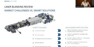 Schuler, Justine Fonteyne, laser blanking lines, die-free blanking, EV market, Dynamic Flow Technology, DFT, laser cutting systems, laser blanking lines, Track & Trace solution, Carla Bailo