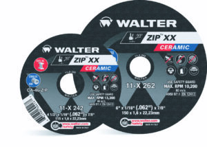 New Breakthrough Cut-off Wheel, WALTER Surface Technologies, ZIP™ XX, SMART RESIN technology, ceramic micro-crystals, cut-off wheel, increase productivity, ceramic wheels