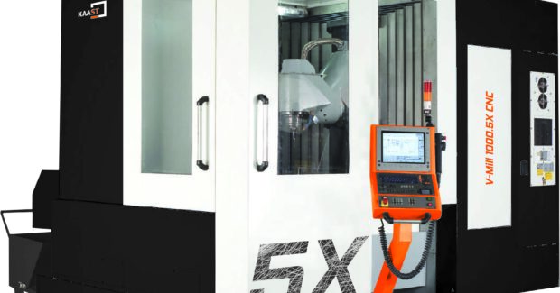 5-axis CNC Vertical Machining Center for All Your Machining Needs, KAAST Machine Tools Inc., V-Mill 600.5X, 5-axis CNC Vertical Machining Center, superior milling surface, T-shape machine structure, maximum stability, high precision mold, deformation-free performance