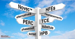 vapor degreasing fluids, Elizabeth Norwood, parts cleaning, MicroCare, n-propyl Bromide (nPB), Trichloroethylene (TCE), and Perchloroethylene (Perc), contaminates, surface characteristics