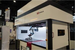 Auto TIG: Automating TIG welding is becoming more feasible, Auto TIG, Automating TIG welding, TIG welding, Cincinnati Inc.’s EZ Weld, Cincinnati Inc., Cobotic 100T, Michael Fischesser, Cell operation, Böhler Welding 320-amp power source, UR5e cobot, robotic TIG welding equipment, robotic TIG welding,