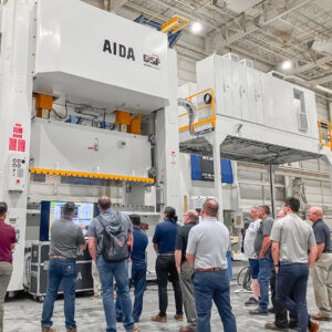 AIDA-America’s Servo Symposium, DSF-C1-1500A, 150 ton gap frame servo press, DSF-N2-3000AB, 300 ton unitized frame servo press, and DSF-M2-6300, 630 ton servo press, AIDA-America, Allen-Bradley,