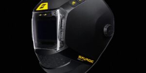 ESAB, SAVAGE A50, welding helmet, ESAB’s Sentinel™ helmet, HALO™ headgear, OpTCS, EN 1/1/1/1 optical level, auto-darkening filter, Kevin Beckerdite,