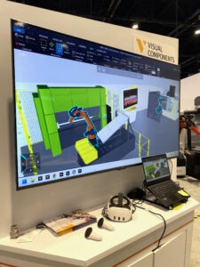 Robot Simulation Software Includes Augmented Reality, KUKA Robotics, KUKA.Sim, KUKA-owned Visual Components, 3D simulation, Visual Components, KUKA.Sim software, reachability and detects collisions, artificial intelligence, virtual and augmented reality, cloud technology, Industrial Internet of Things